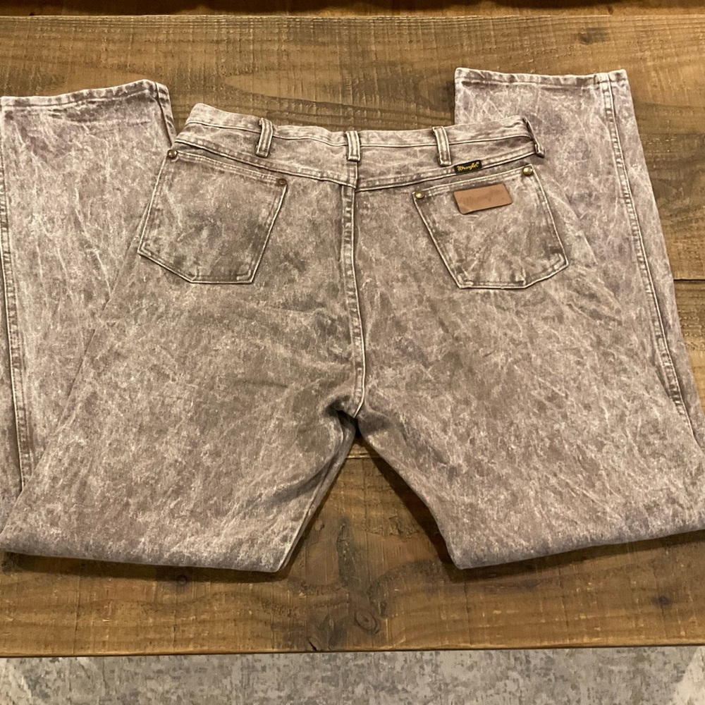 Vintage 1980s Brown Wash yellow tag Wranglers.